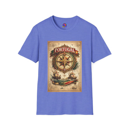 Portugal Compass T‑Shirt — Vintage Nautical Travel Tee