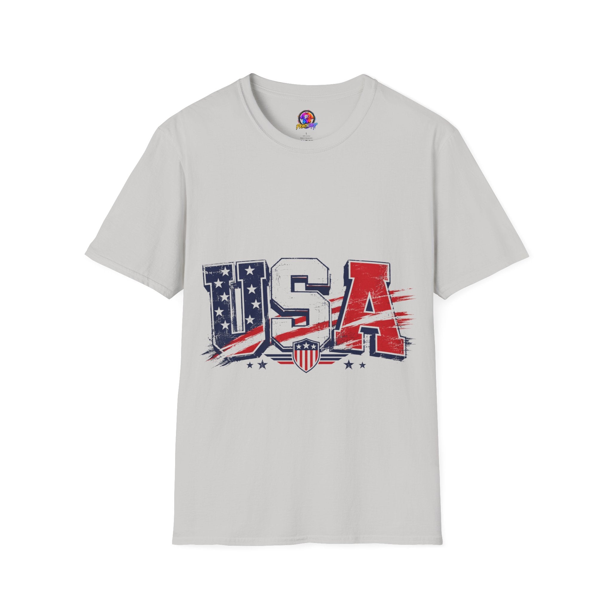 USA Flag Graphic T-Shirt — Patriotic Red White & Blue Tee