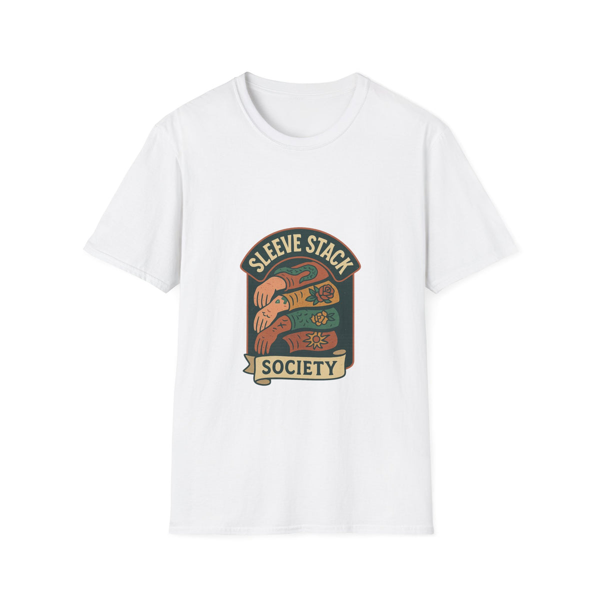 Sleeve Stack Society T-Shirt — Vintage Tattoo Sleeve Graphic Tee - Trending Now - October 2026