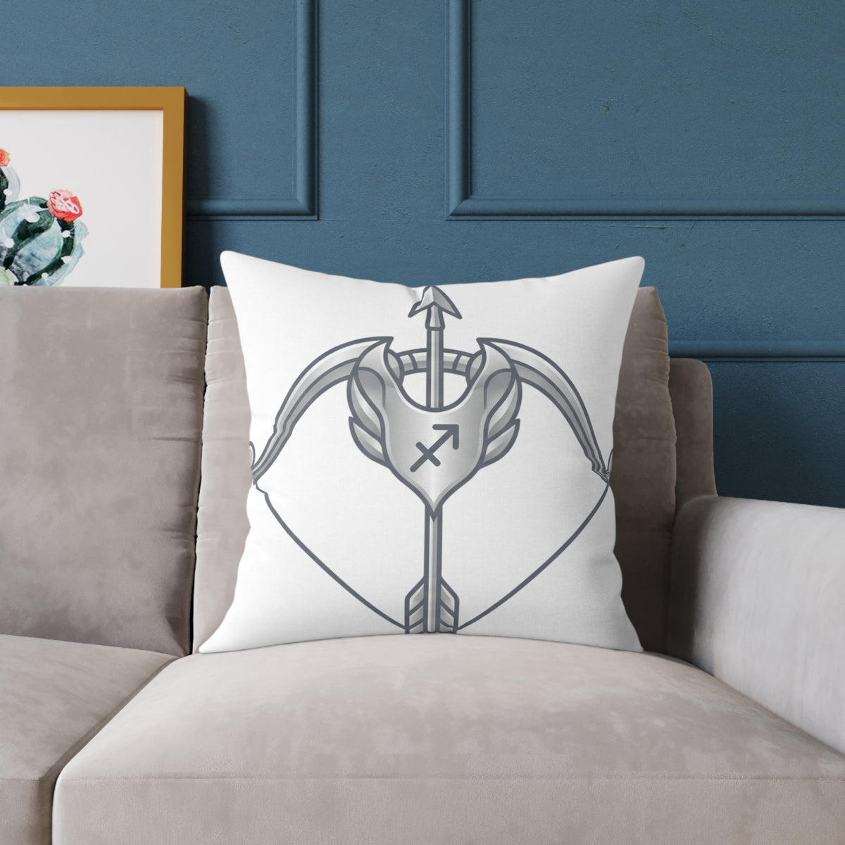 Sagittarius Zodiac Arrow Astrological Square Poly Canvas Pillow
