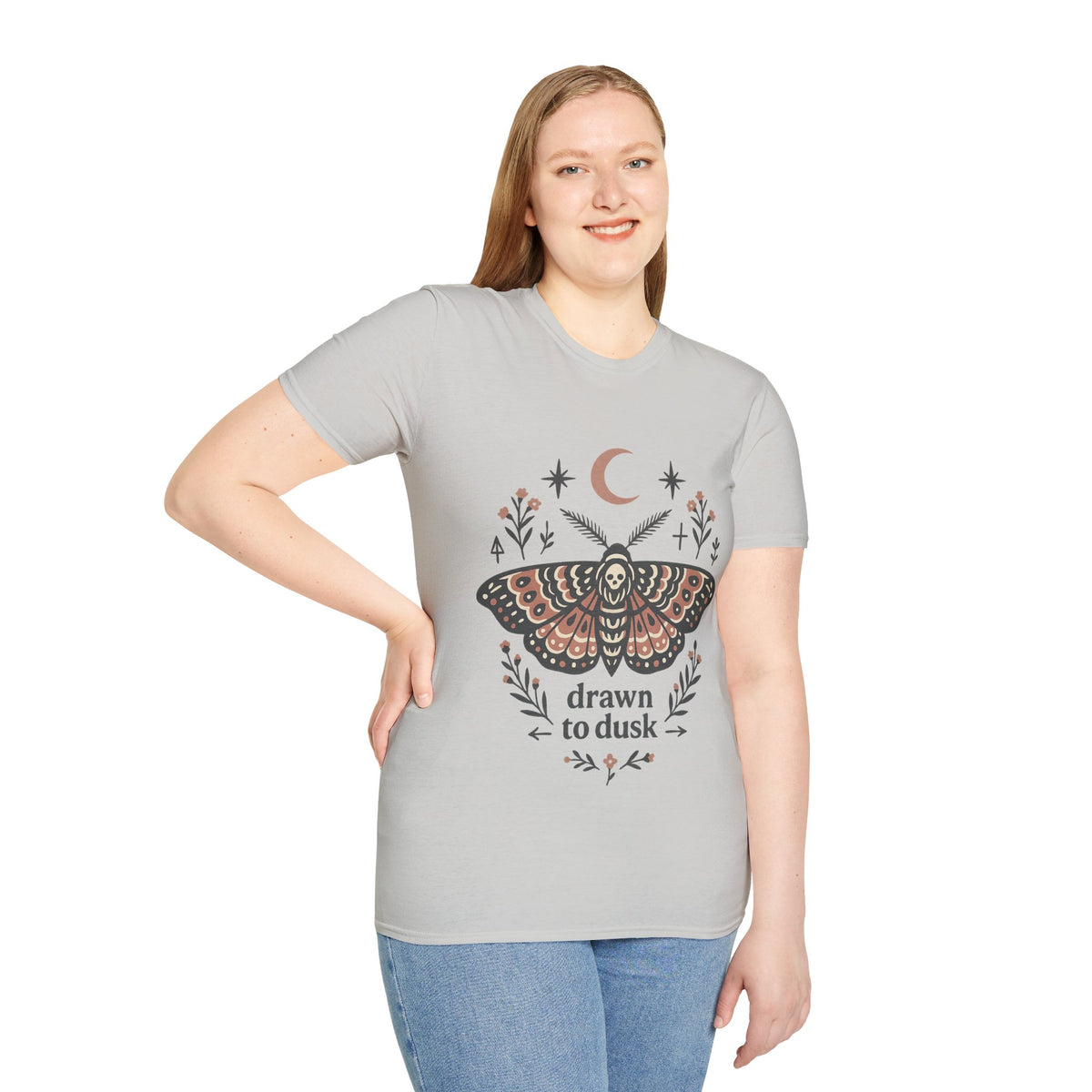 Mystic Moth T-Shirt — Crescent Moon & Floral Boho Graphic - Trending Now- August 2026