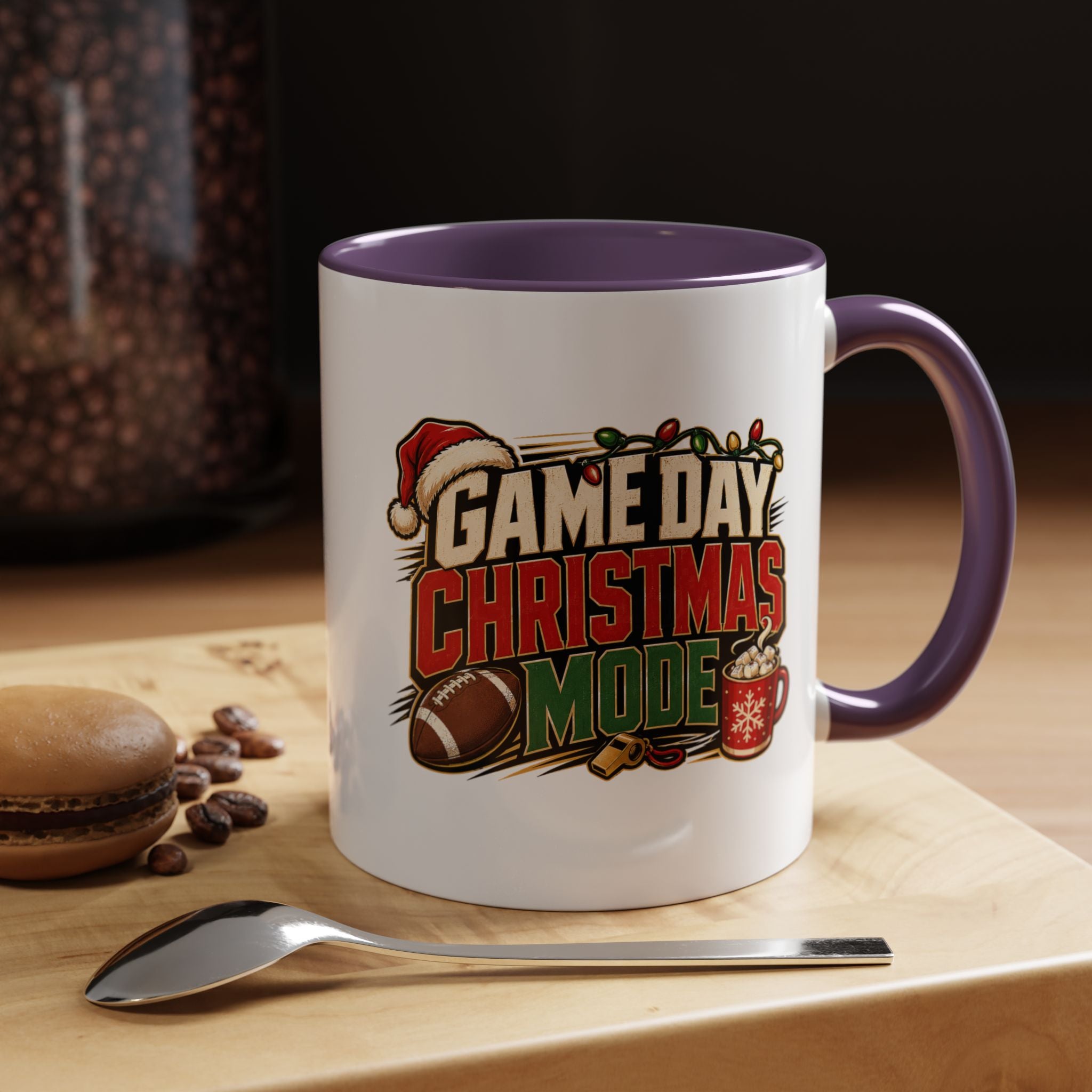 Modern Day Christmas Game Day Christmas Mode Coffee Mug - Holiday Football Mug (11/15oz)