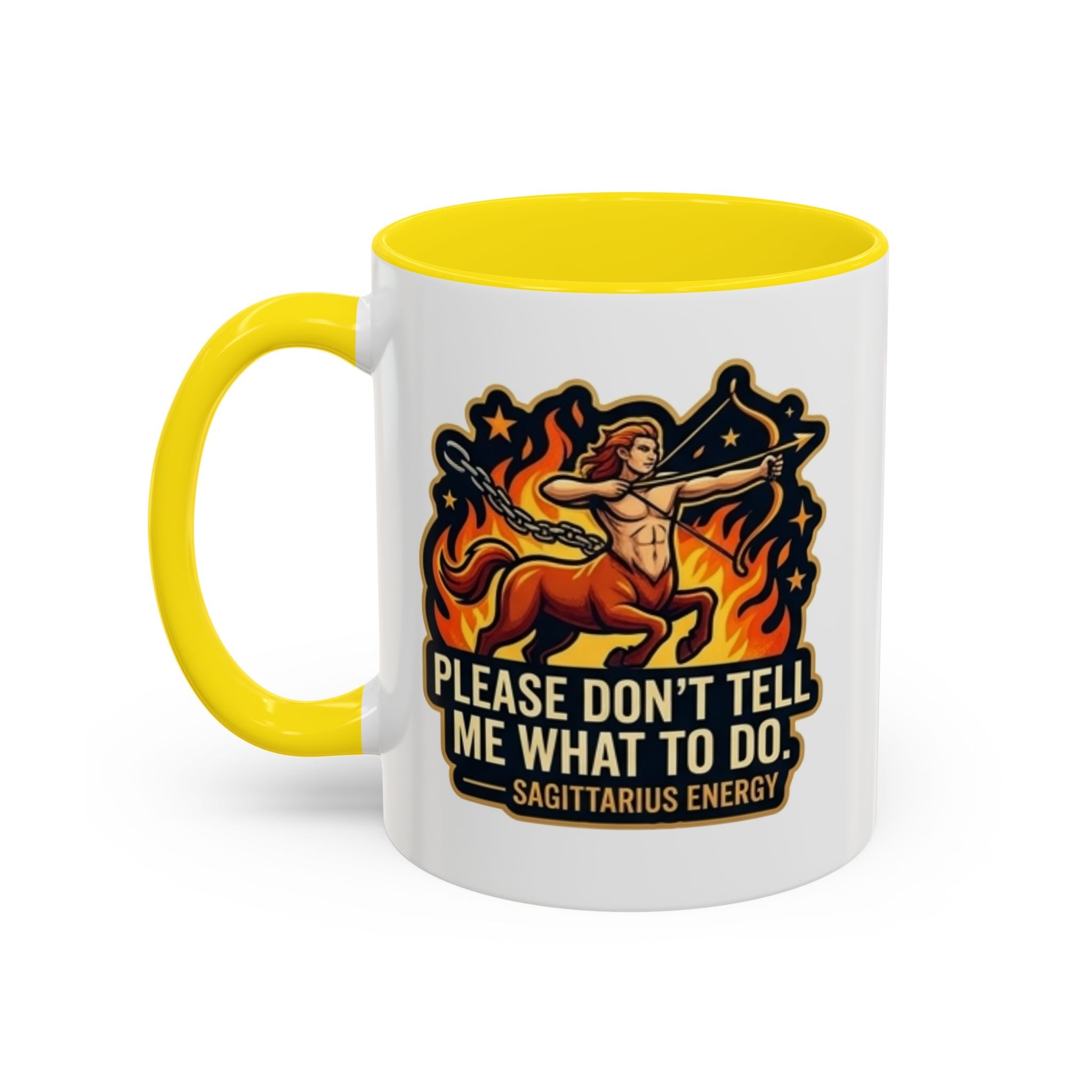 Sagittarius Coffee Mug — "Please Don't Tell Me What To Do" Zodiac Accent Mug (11/15oz)
