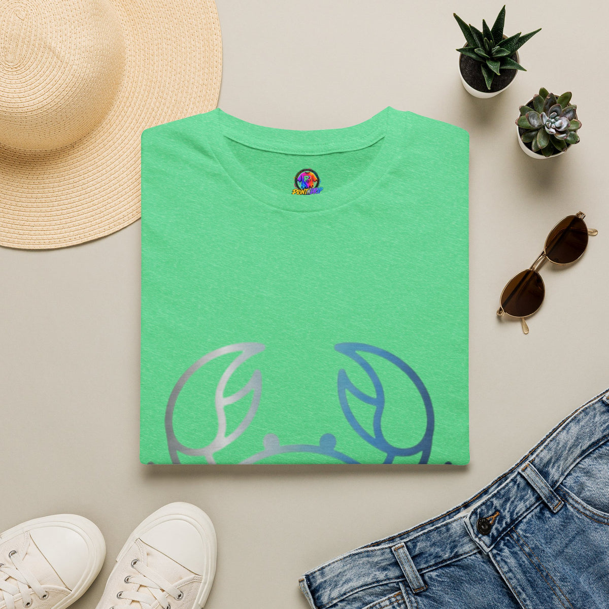 Cancer Zodiac Crab Graphic T-Shirt — Minimal Coastal Zodiac Summer Tee