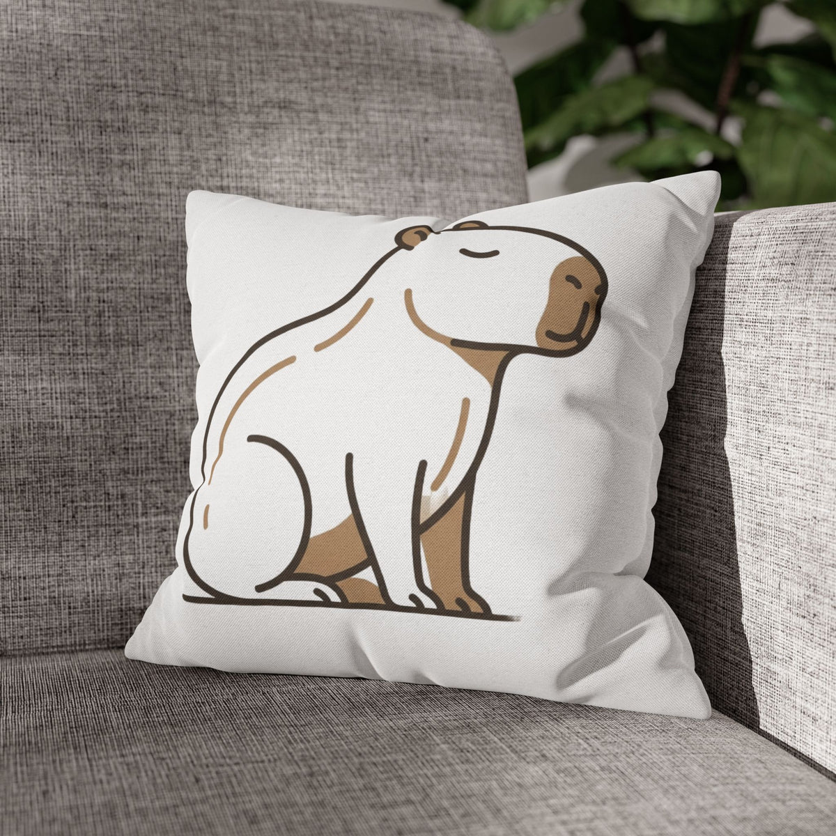 Funny Capybara Cute Throw Pillowcase – Minimalist Animal Decorative Cushion