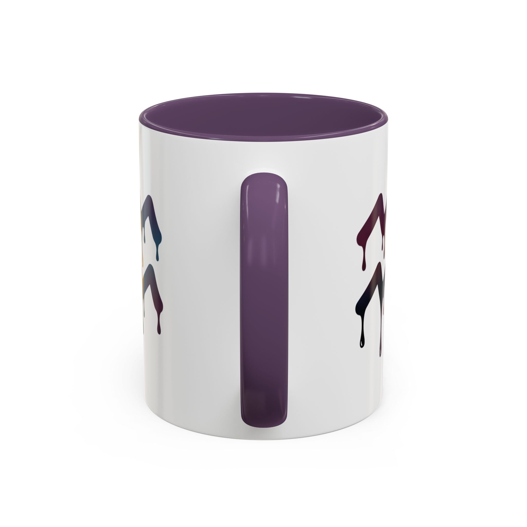 Dripping Rainbow Chevron Accent Coffee Mug — Colorful Gradient Art