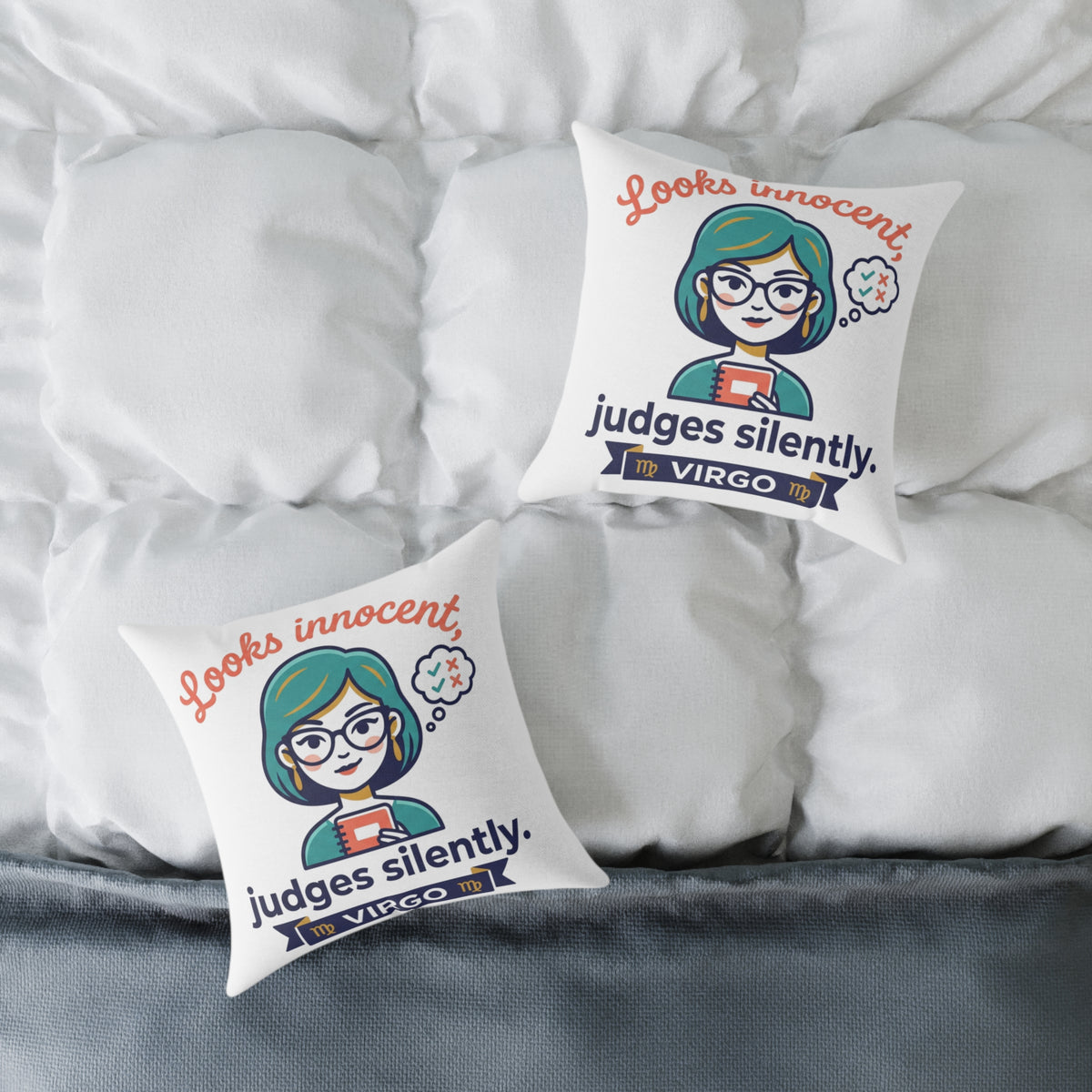 Virgo Zodiac Looks Innocent Judges Silently Square Poly Canvas Pillow