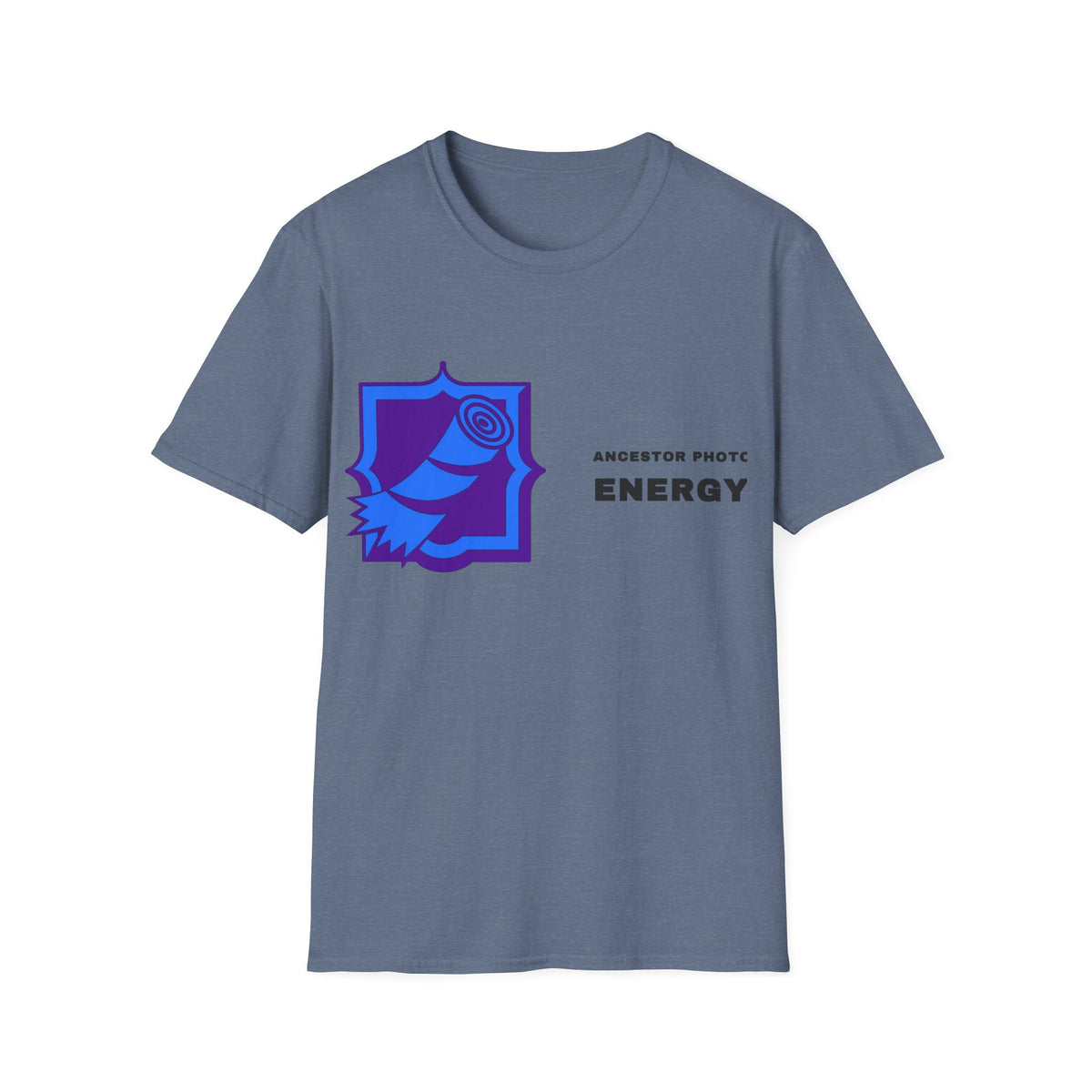 Rose Shield T-Shirt — Abstract Blue Rose Graphic Tee (Accent Text: 'ENERGY') - Trending Now - September 2026