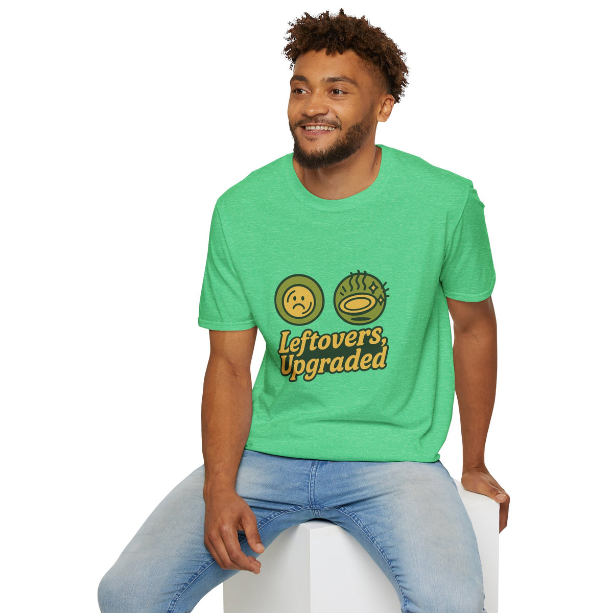 Leftovers Upgraded T-Shirt — Funny Foodie Tee with Soup & Smiley Icons - Trending Now - September 2026