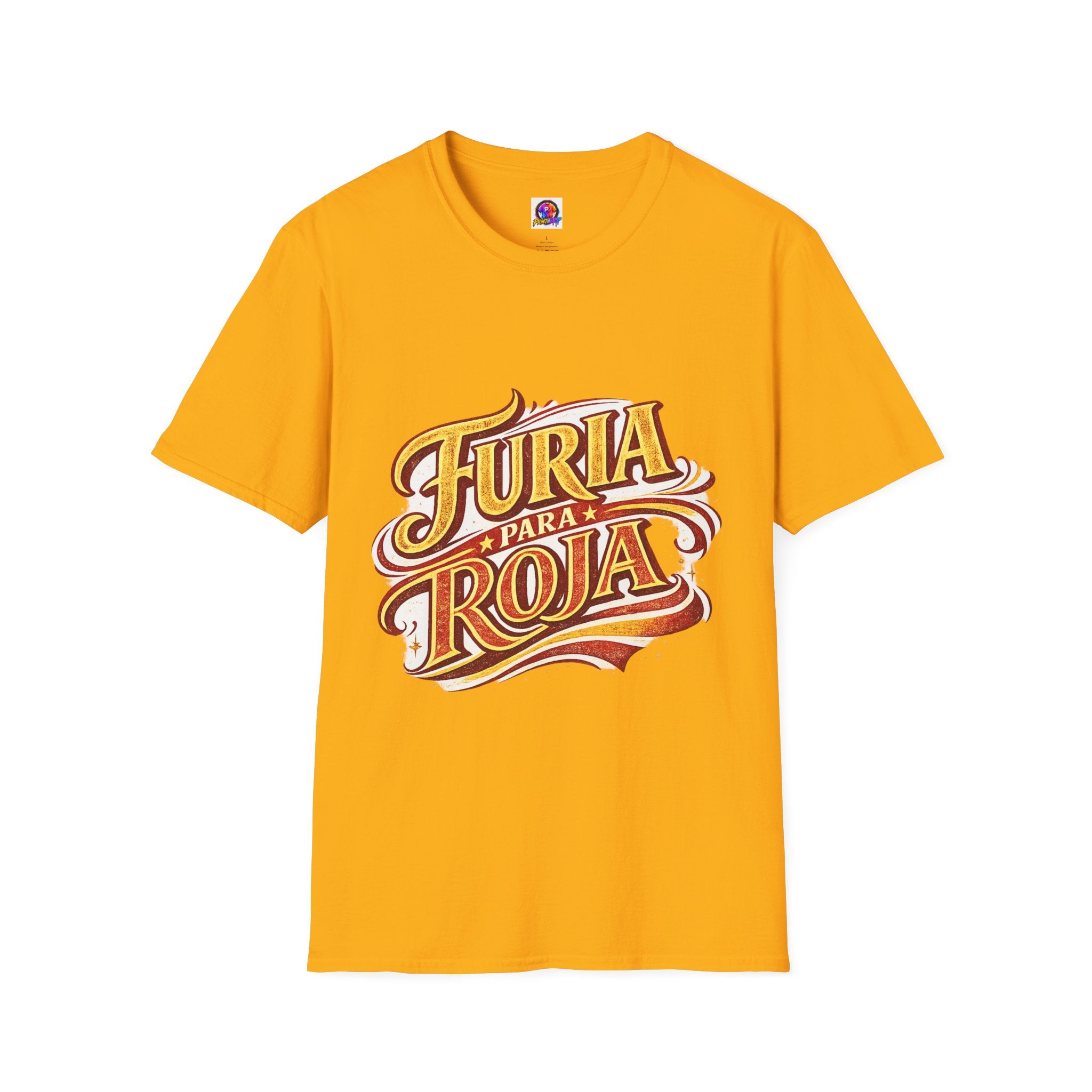 Spain Furia Para Roja Graphic T-Shirt — Bold Spanish Script Tee for Fans & Celebrations