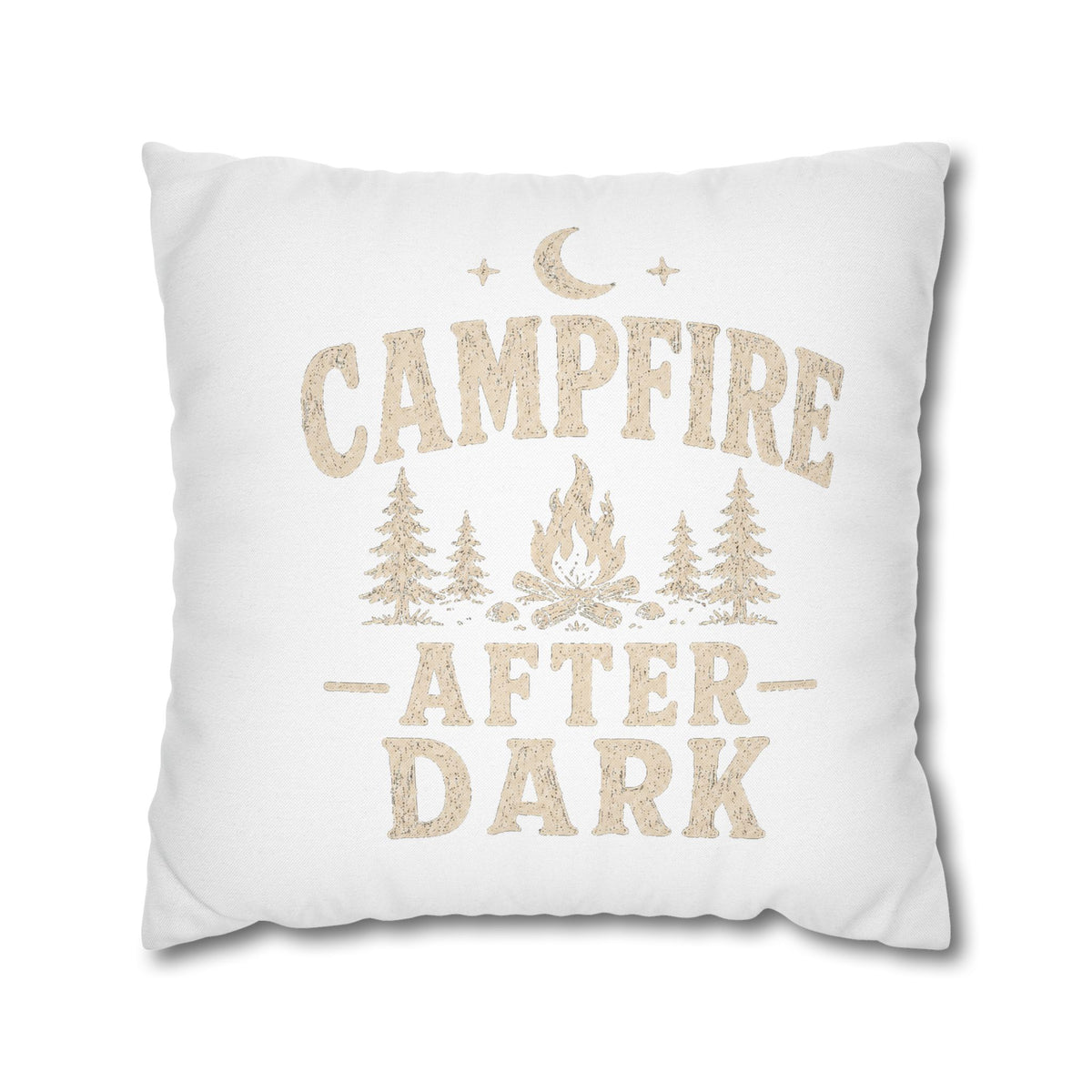 Campfire After Dark Decorative Pillowcase  Milo Bailey Dog Dad Mom— Rustic Camping Throw Pillow Cover