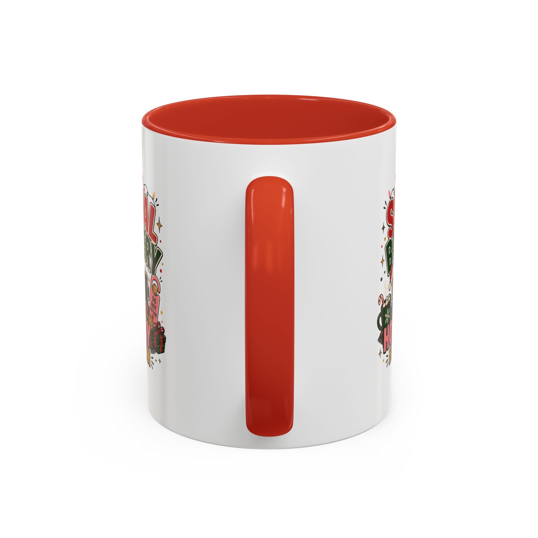 Modern Day Christmas Holiday Coffee Mug - "Social Battery: Holiday Edition" Accent Mug