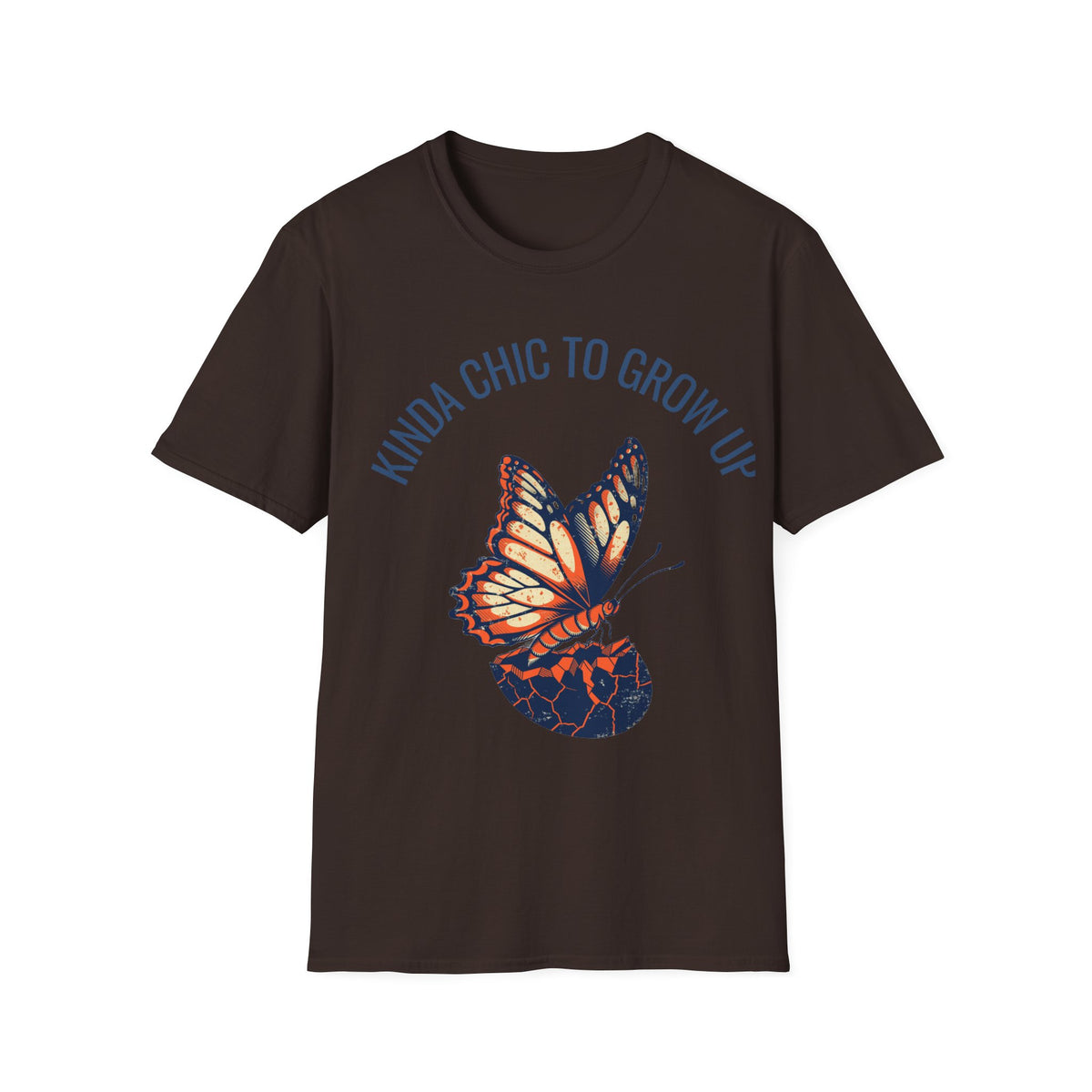 "Kinda Chic To Grow Up" Monarch Butterfly Graphic Tee - Aesthetic Inspirational White T-Shirt - Trending Now - September 2026