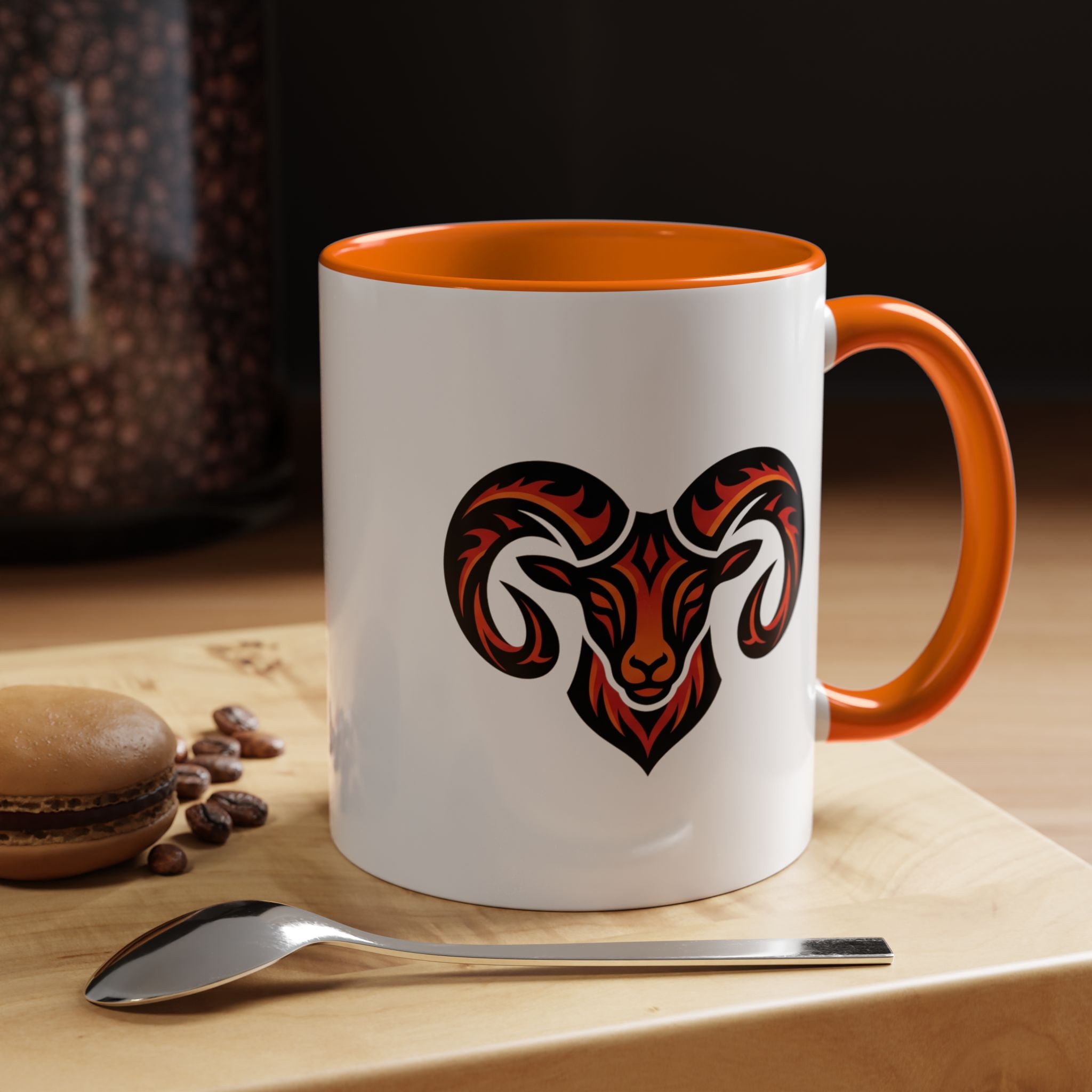 Ram Head Coffee Mug — Bold Tribal Goat Design Accent Mug