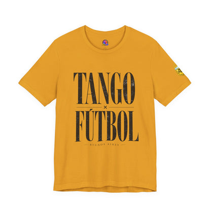 Argentina - Tango y Fútbol Graphic Tee - Bold Serif Soccer & Dance Shirt