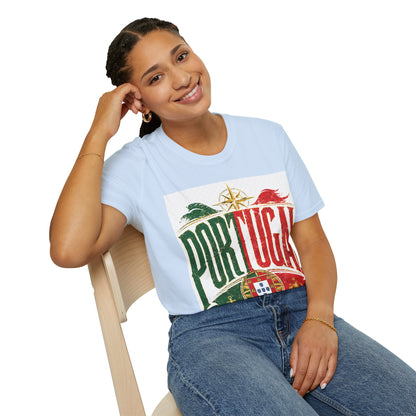 Portugal Vintage Compass T-Shirt — Retro Portuguese Flag Travel Tee