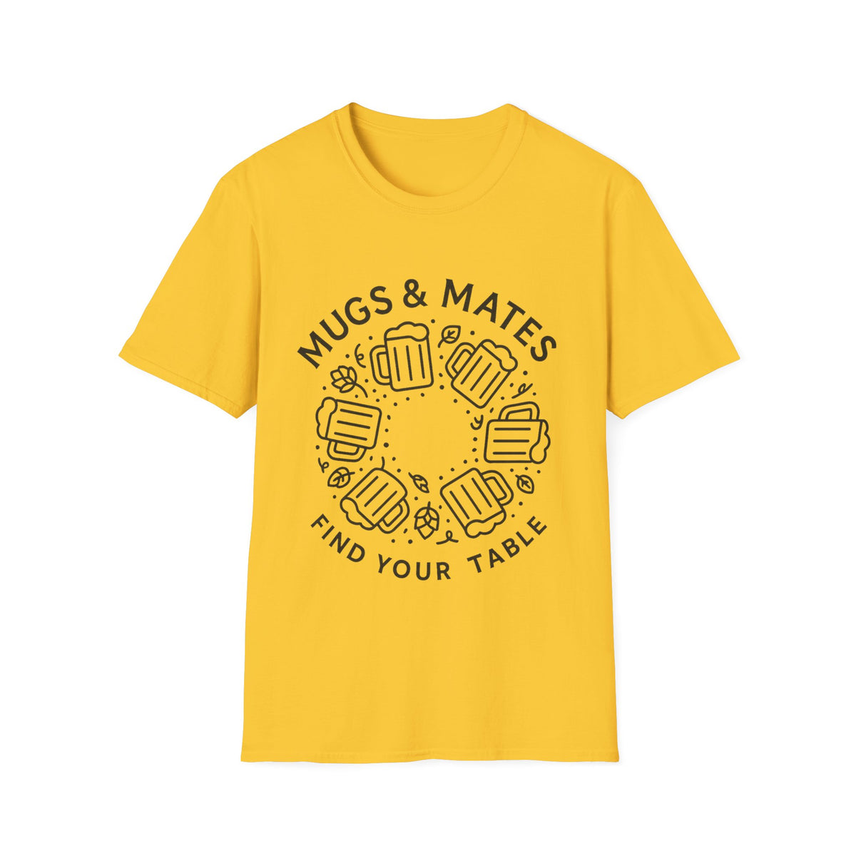 Mugs And Mates Minimalist Coffee Wreath T-Shirt, Cute Cafe Friendship Graphic Tee - Trending Now - September 2026