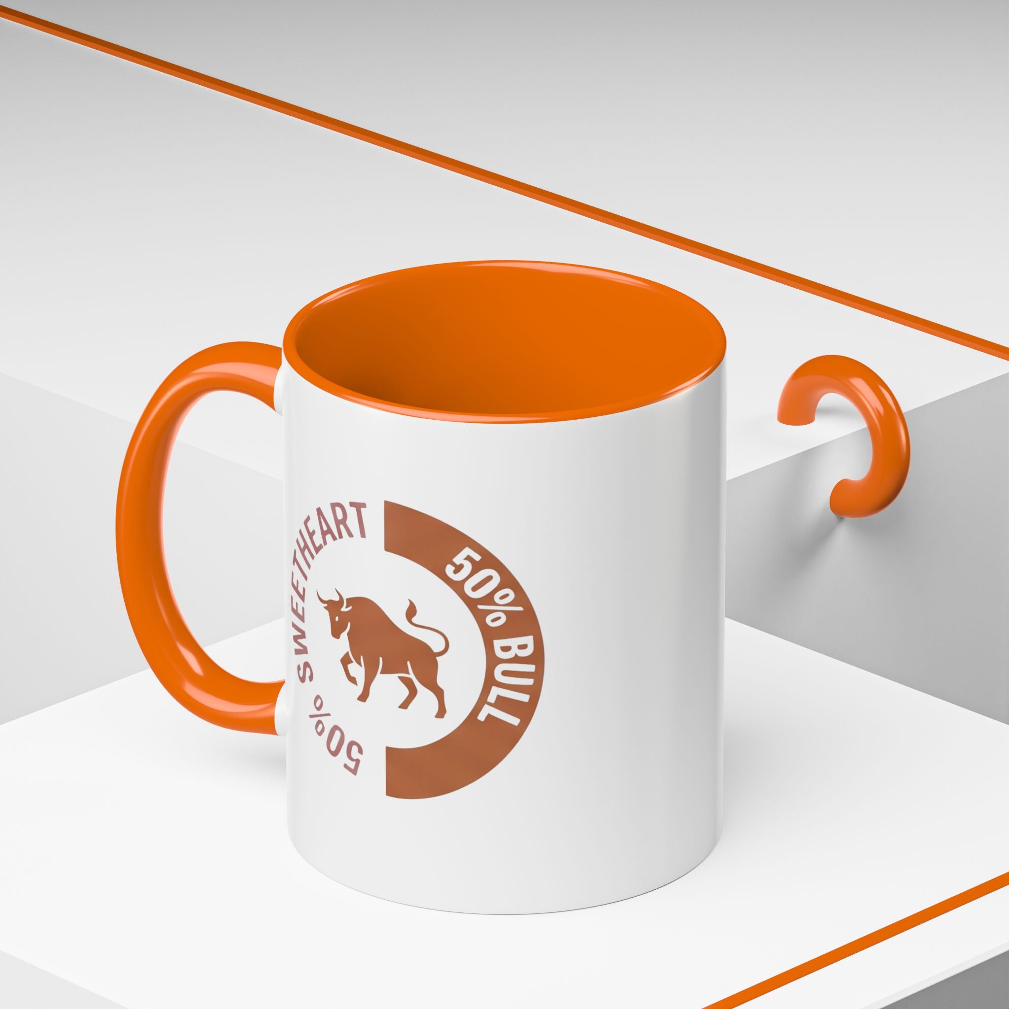 Coffee Mug – "50% Sweetheart 50% Bull" Accent Ceramic Mug