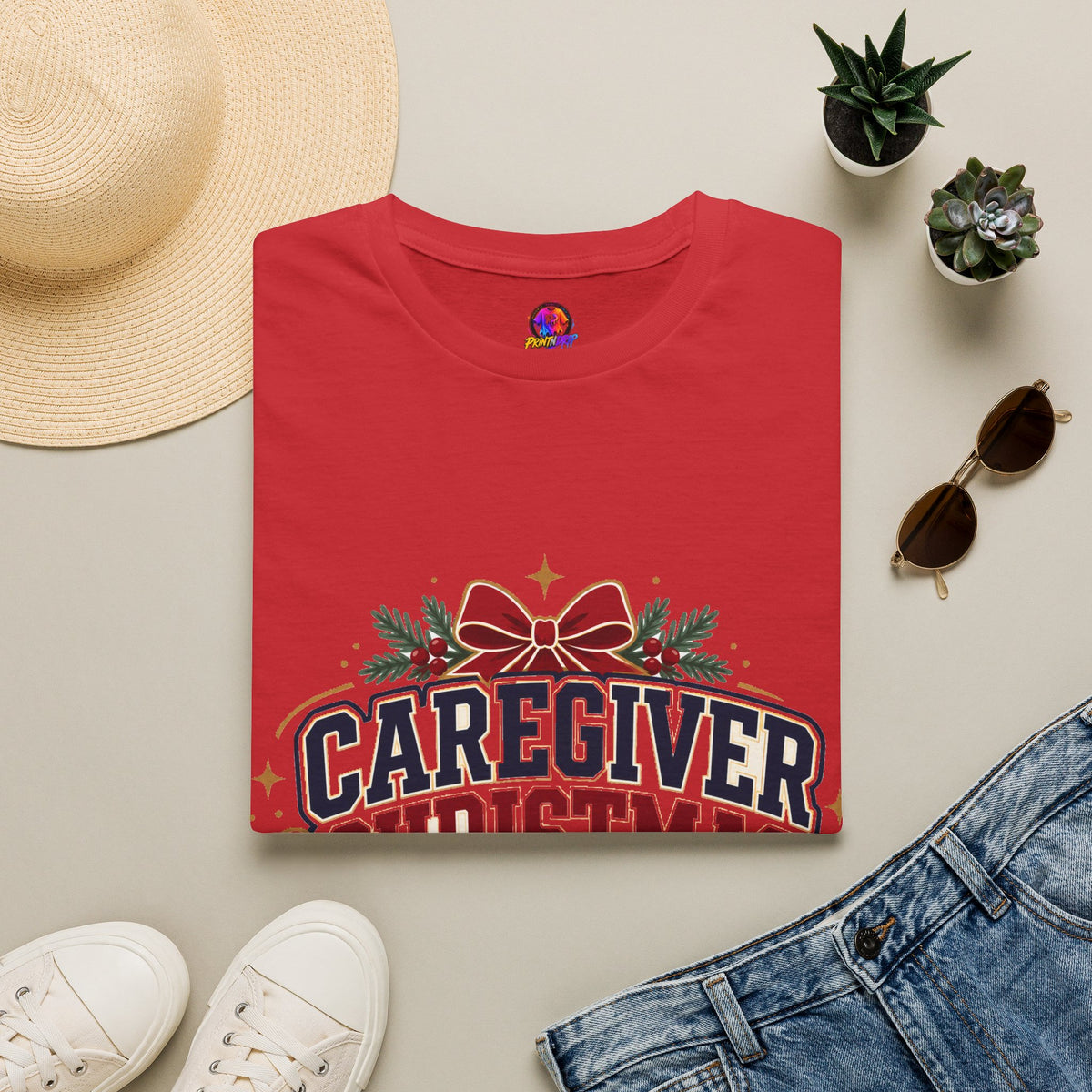 Caregiver Christmas Crew T-Shirt — Holiday Nurse & Caregiver Gift