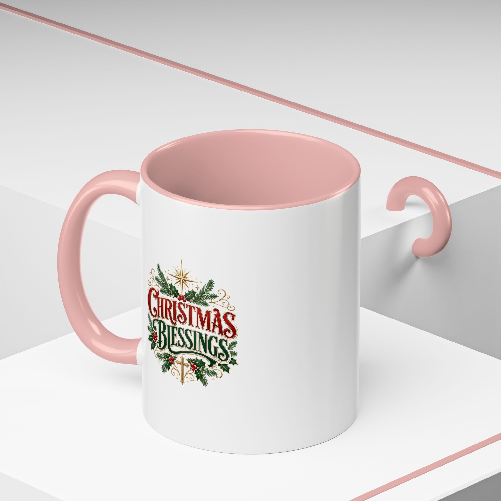 Christmas Blessings Accent Coffee Mug – Festive Holiday Tea & Coffee Cup