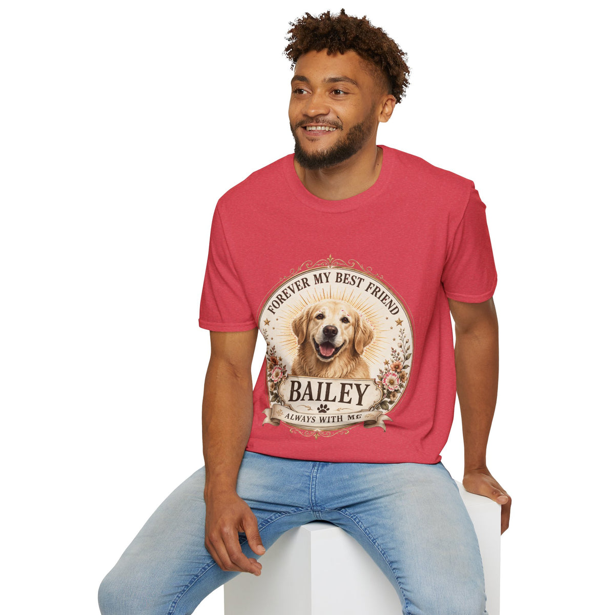 Dog Lover T-Shirt — “Forever My Best Friend” Personalized Golden Retriever Tee