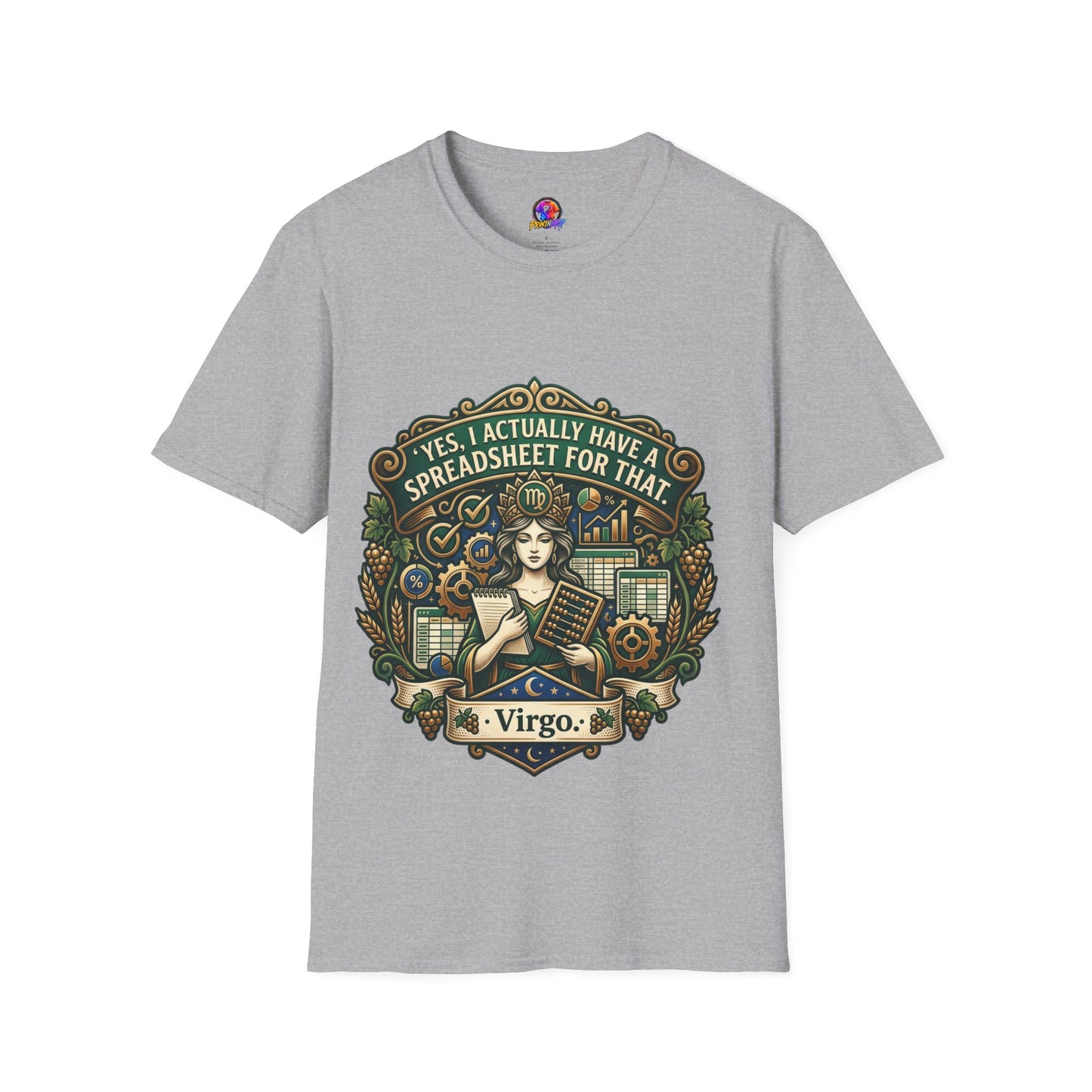 Virgo Zodiac T‑Shirt — "Yes, I Actually Have a Spreadsheet for That"