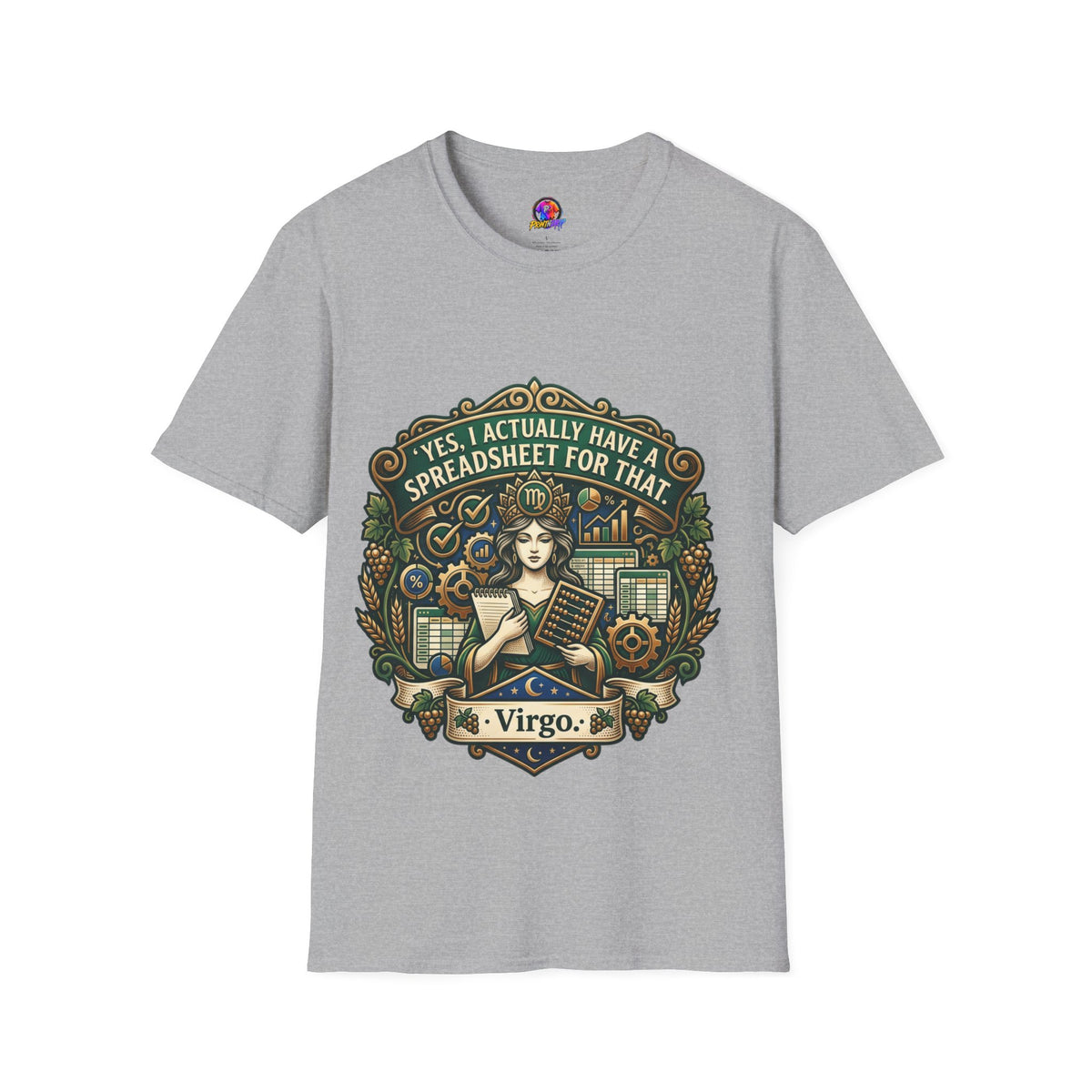 Virgo Zodiac T‑Shirt — "Yes, I Actually Have a Spreadsheet for That"
