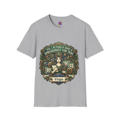 Virgo Zodiac T‑Shirt — "Yes, I Actually Have a Spreadsheet for That"