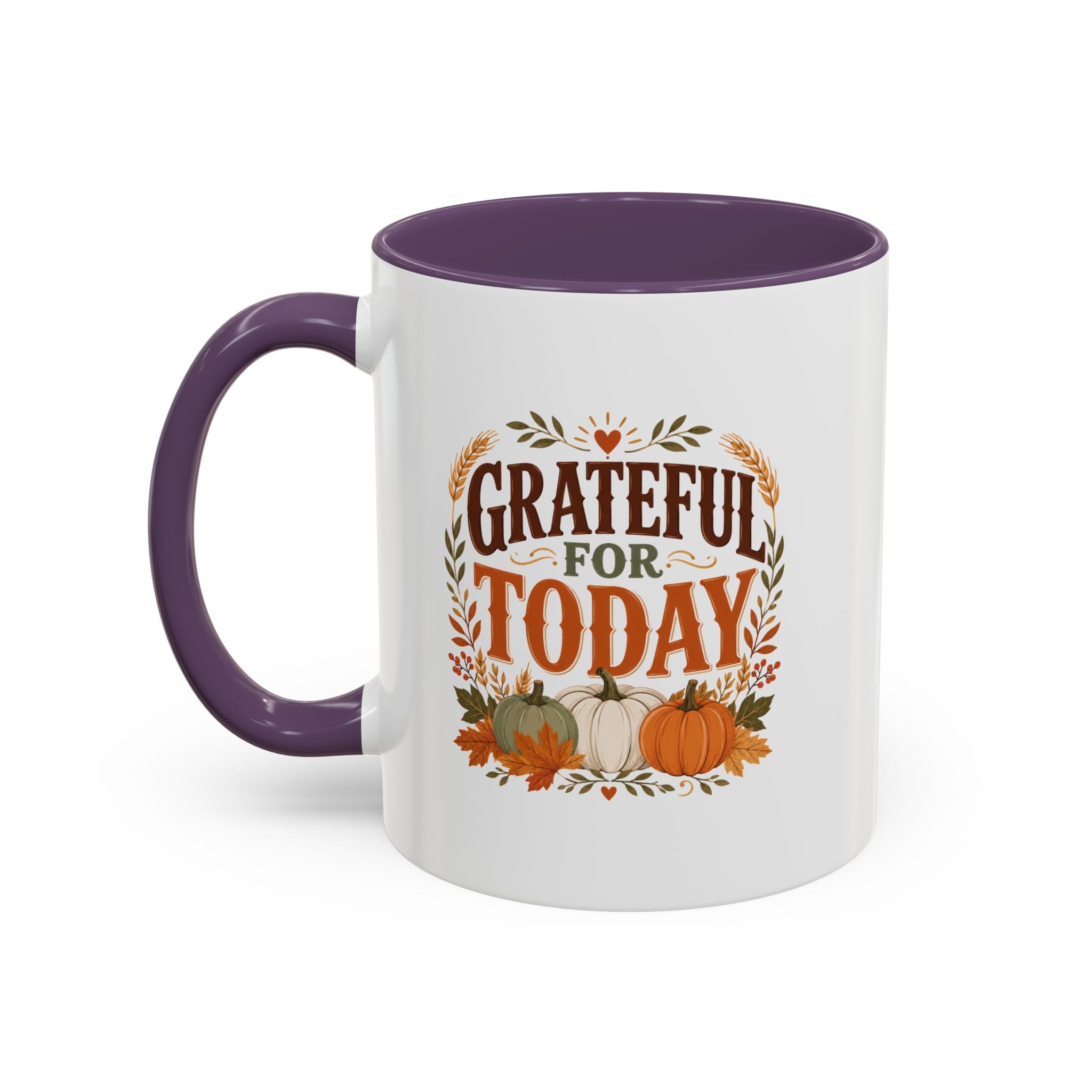 Thanksgiving Mug Grateful For Today Coffee Mug — Thanksgiving Pumpkin Fall Ceramic Accent Mug