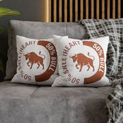 Taurus '50% Bull / 50% Sweetheart' Throw Pillowcase
