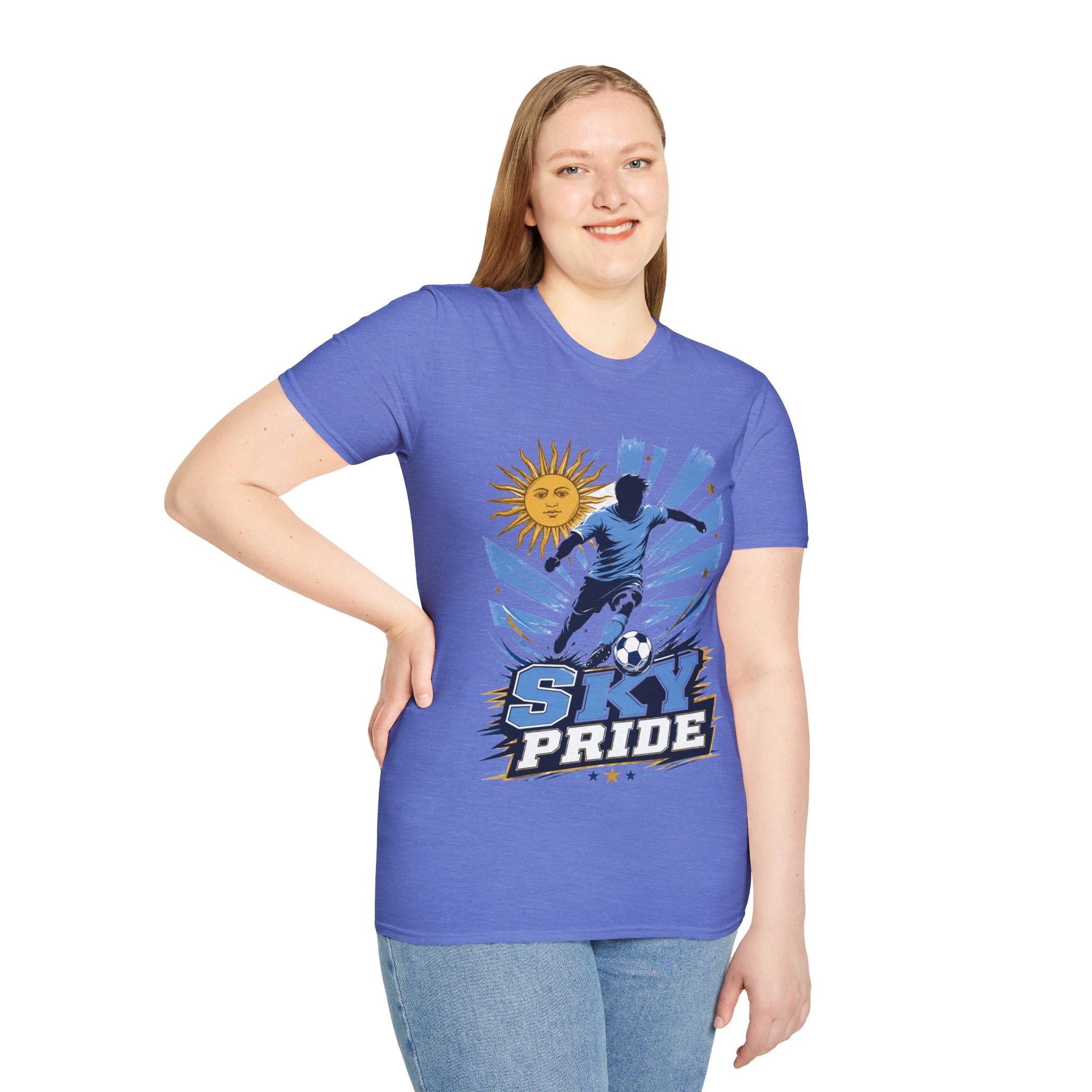 Uruguay Soccer Sky Pride T-Shirt — Argentina Sun Football Graphic Tee