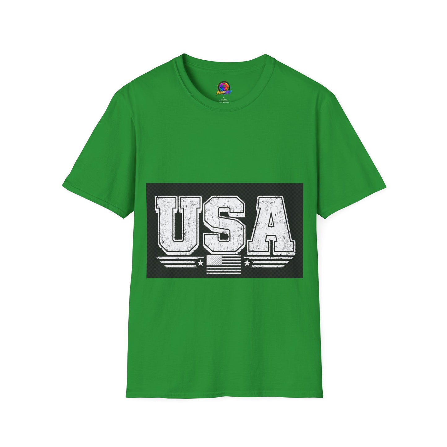 USA Vintage Block T-Shirt — Patriotic Americana Graphic Tee