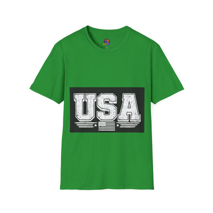 USA Vintage Block T-Shirt — Patriotic Americana Graphic Tee