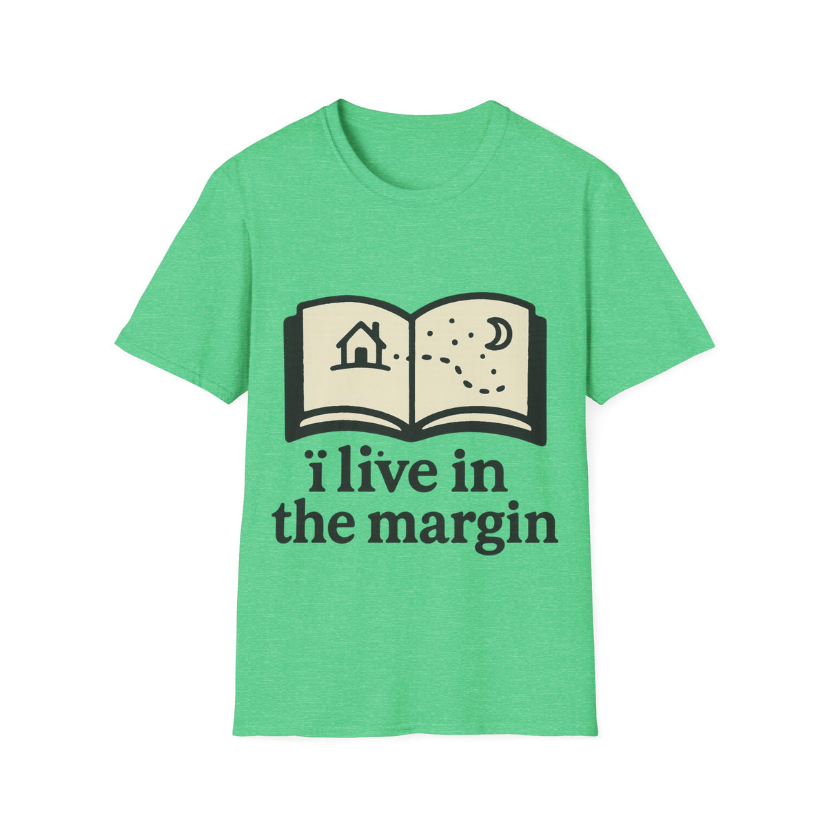 "I Live In The Margin" Bookworm Tee | Cute Celestial Book Graphic T-Shirt - Trending Now - September 2026