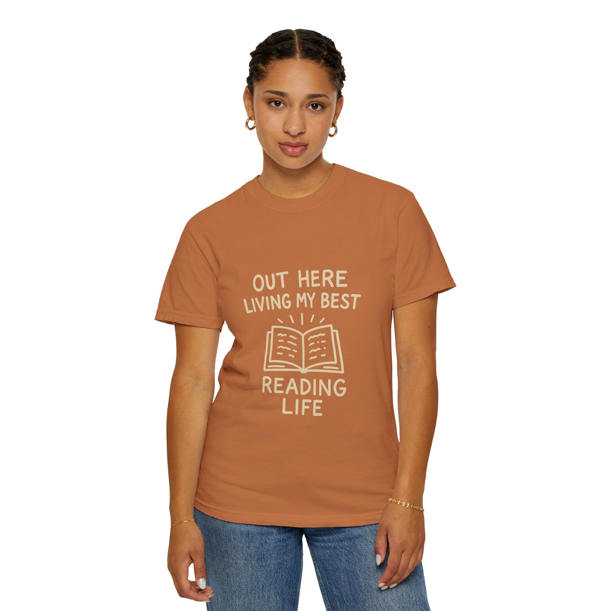 Reading Life T-Shirt — "Out Here Living My Best Reading Life" Book Lover Tee - Trending Now - October 2026