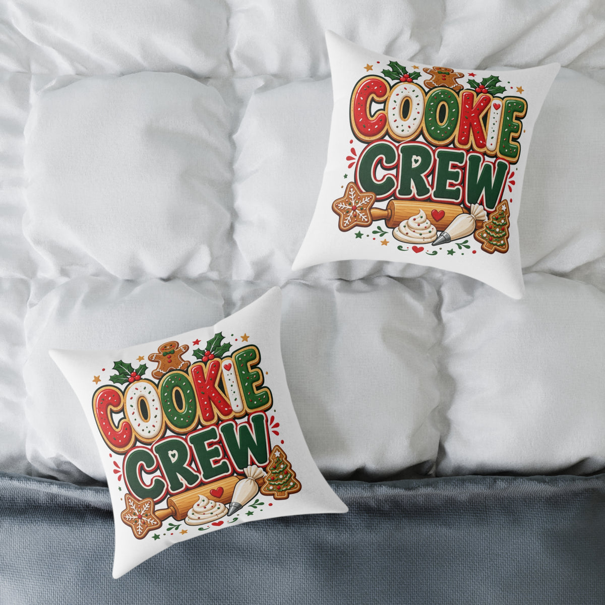 Christmas Cookie Crew Holiday Pillow — Festive Christmas Baking Decor