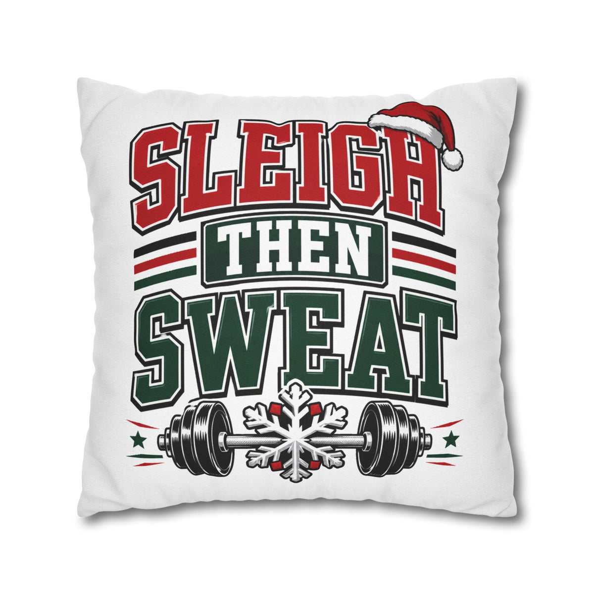 Sleigh Then Sweat Holiday Gym Pillowcase Modern Day Christmas