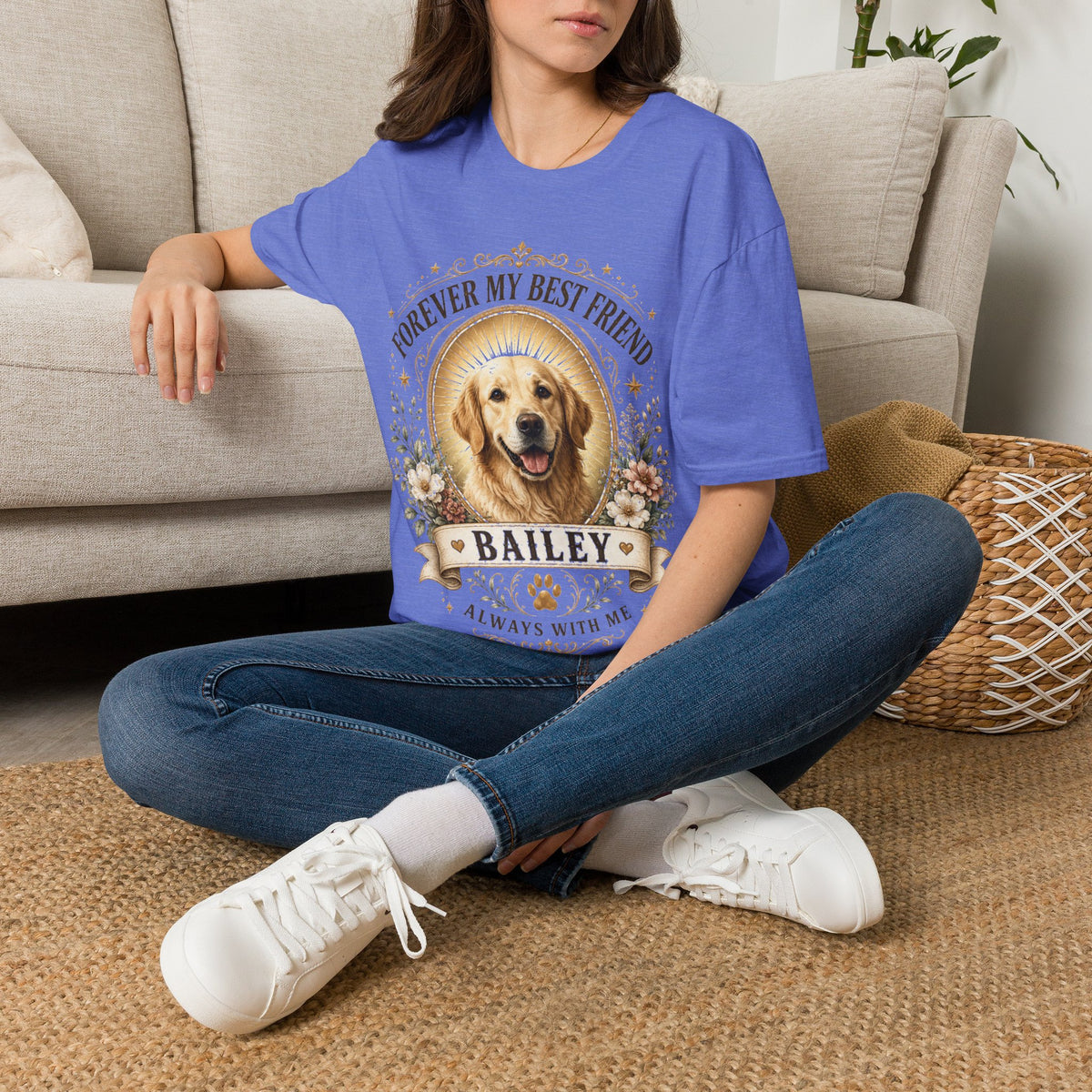 Forever My Best Friend Dog T-Shirt — Personalized Pet Memorial Tee ("Bailey")