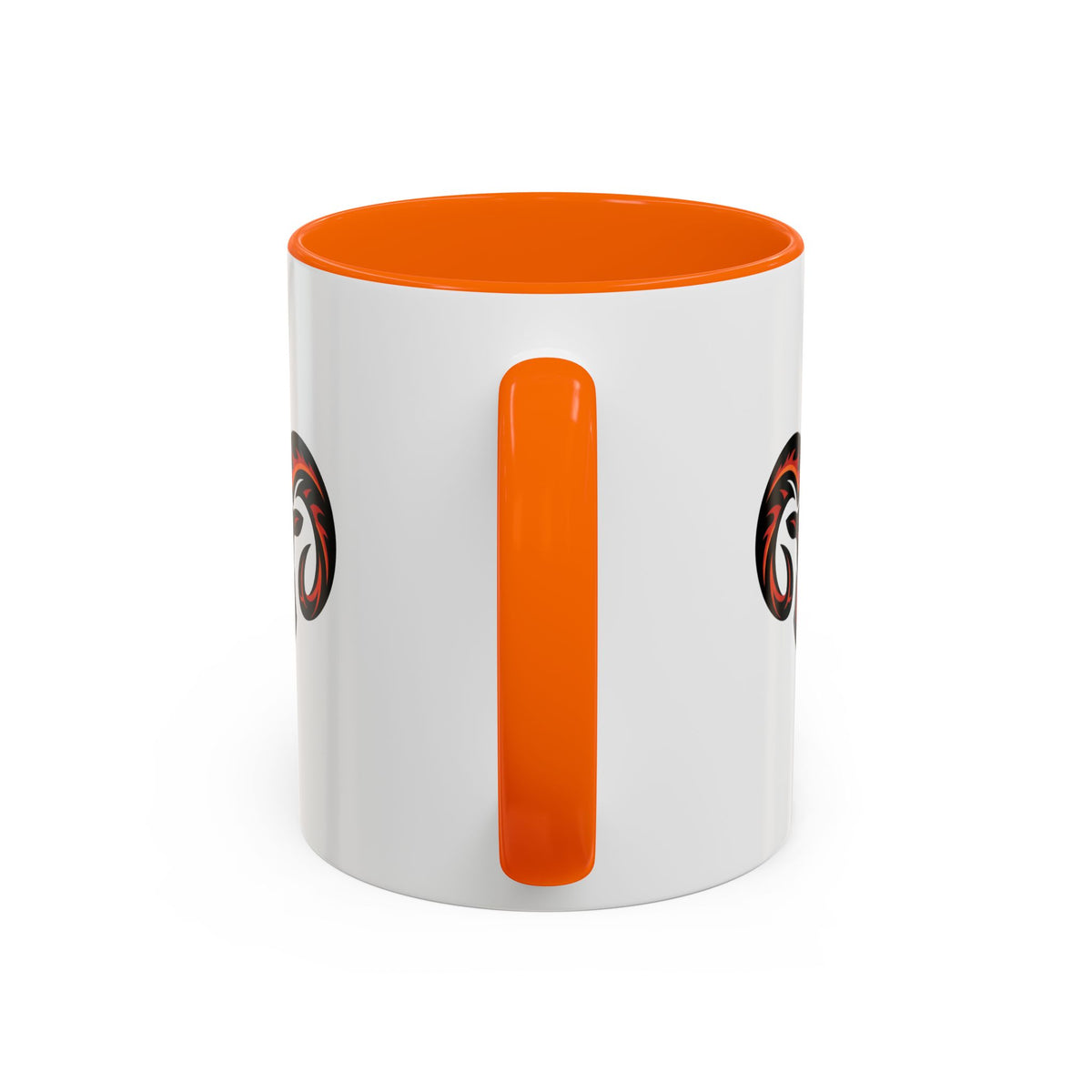 Aries Zodiac Ram Logo Accent Coffee Mug — Bold Tribal Ram Head Design