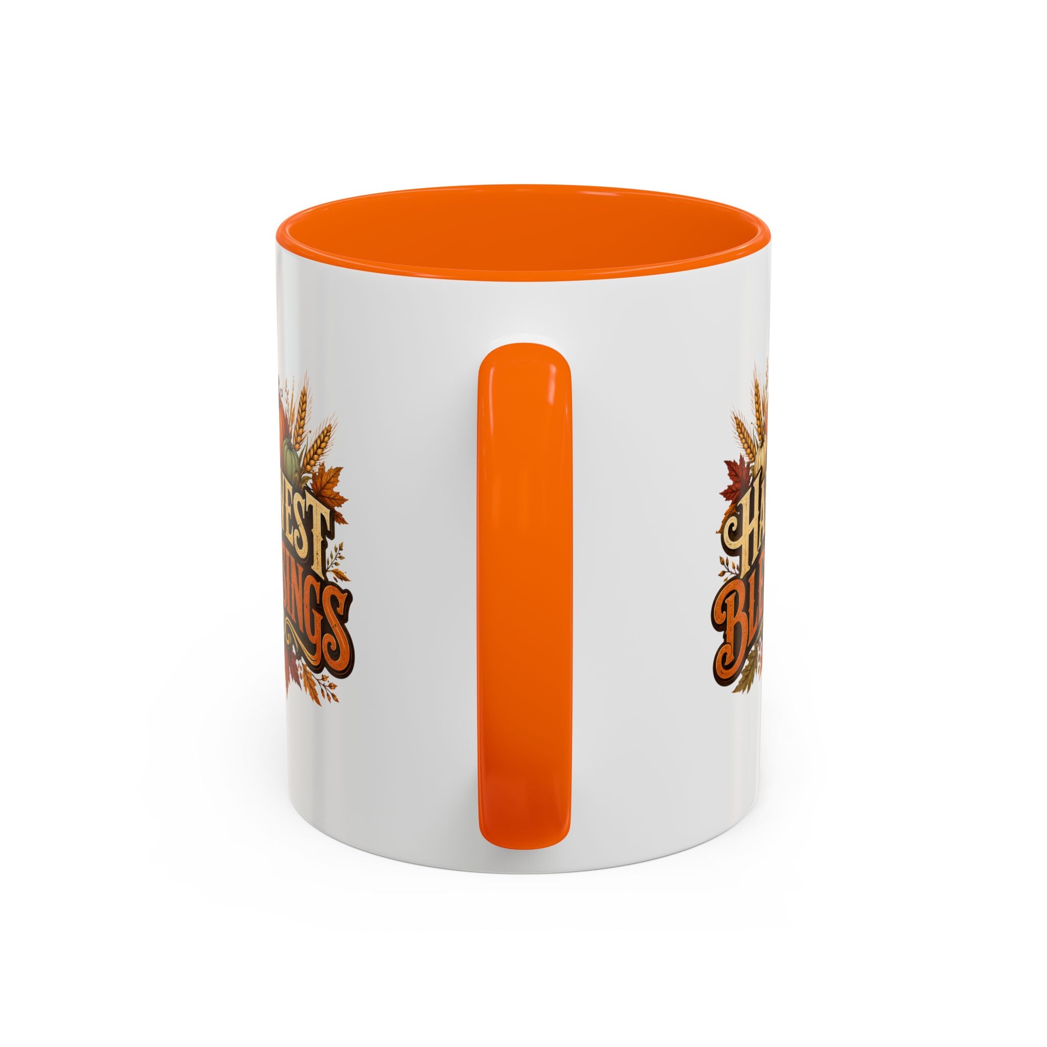 Thanksgiving Mug Harvest Blessings Coffee Mug — Fall Pumpkin & Wheat Thanksgiving Mug