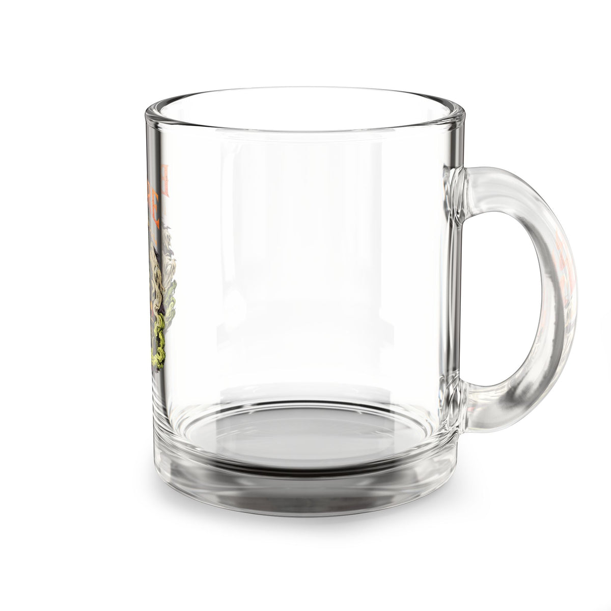 Halloween Glass Mug 10 oz — Beward Midnight Bell Vintage Clock Design (10 oz)