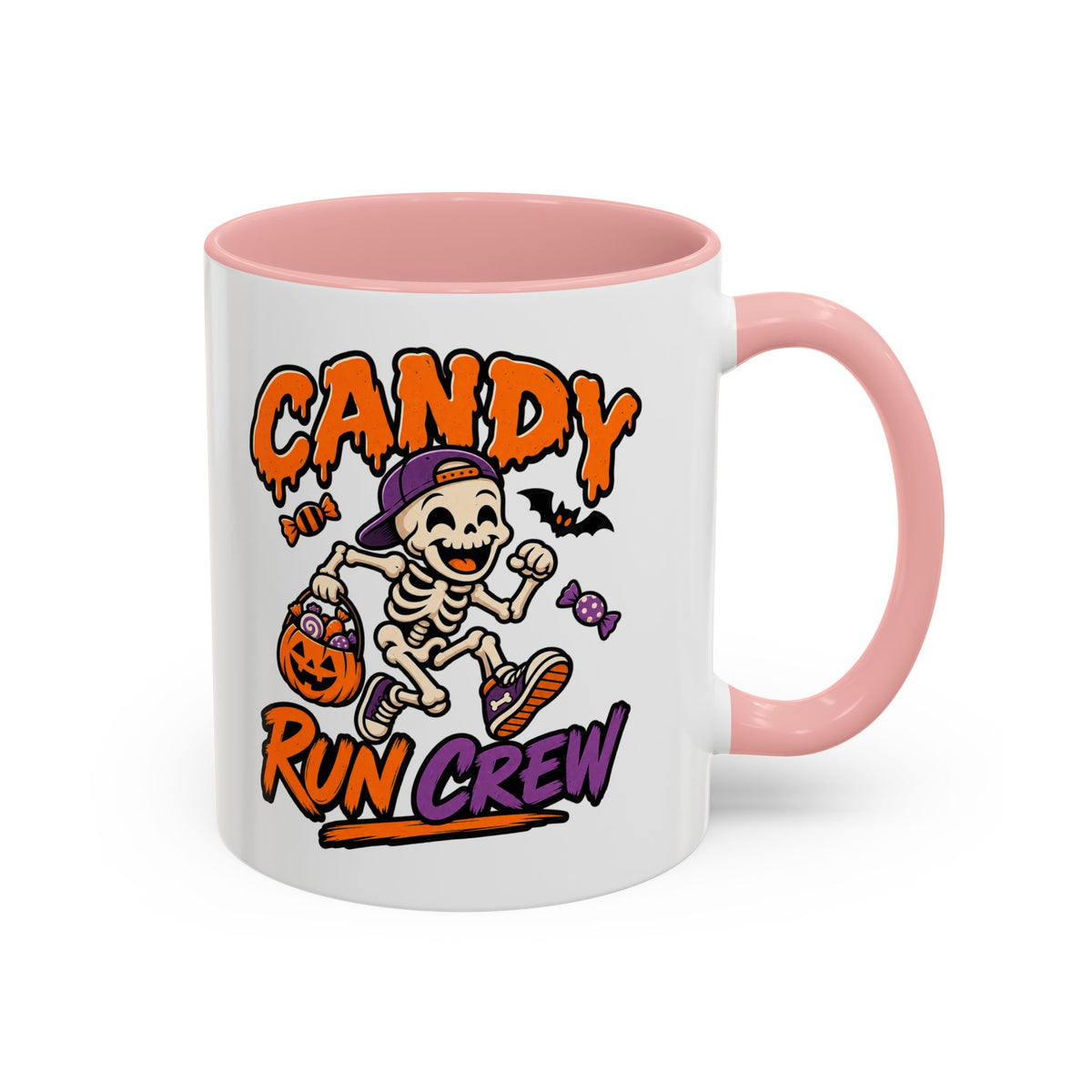 Candy Run Crew Coffee Mug — Halloween Skeleton Trick-or-Treat Accent Mug (11/15oz)