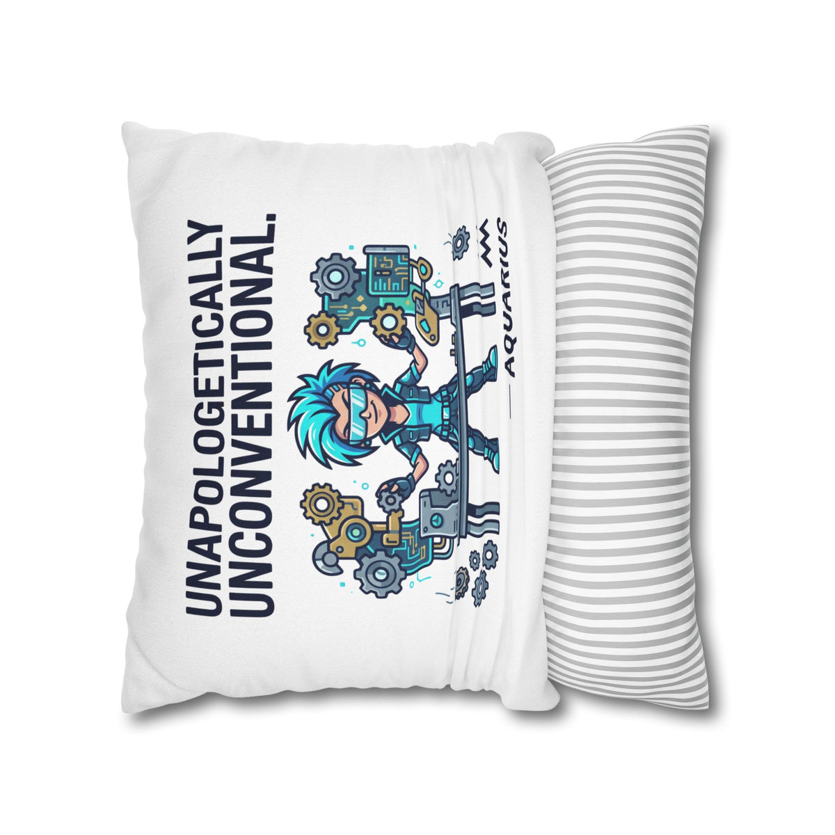 Aquarius Zodiac Spun Polyester Square Pillowcase