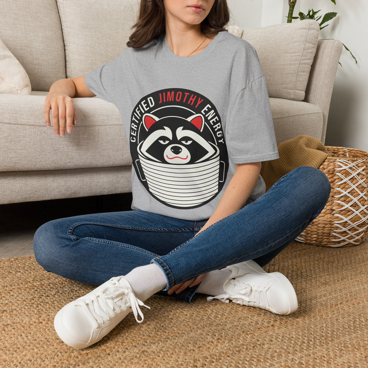 Jimothy Energy T-Shirt — Certified Raccoon Graphic Tee - Trending Now - August 2026