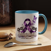 Unbreakable Purple Ribbon Coffee Mug —Domestic Violence Awareness Support Accent Mug