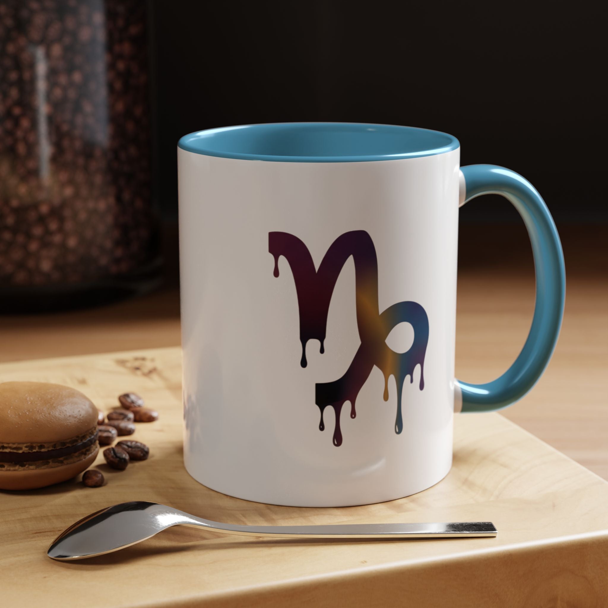 Capricorn Drip Accent Coffee Mug — Zodiac Symbol Gradient