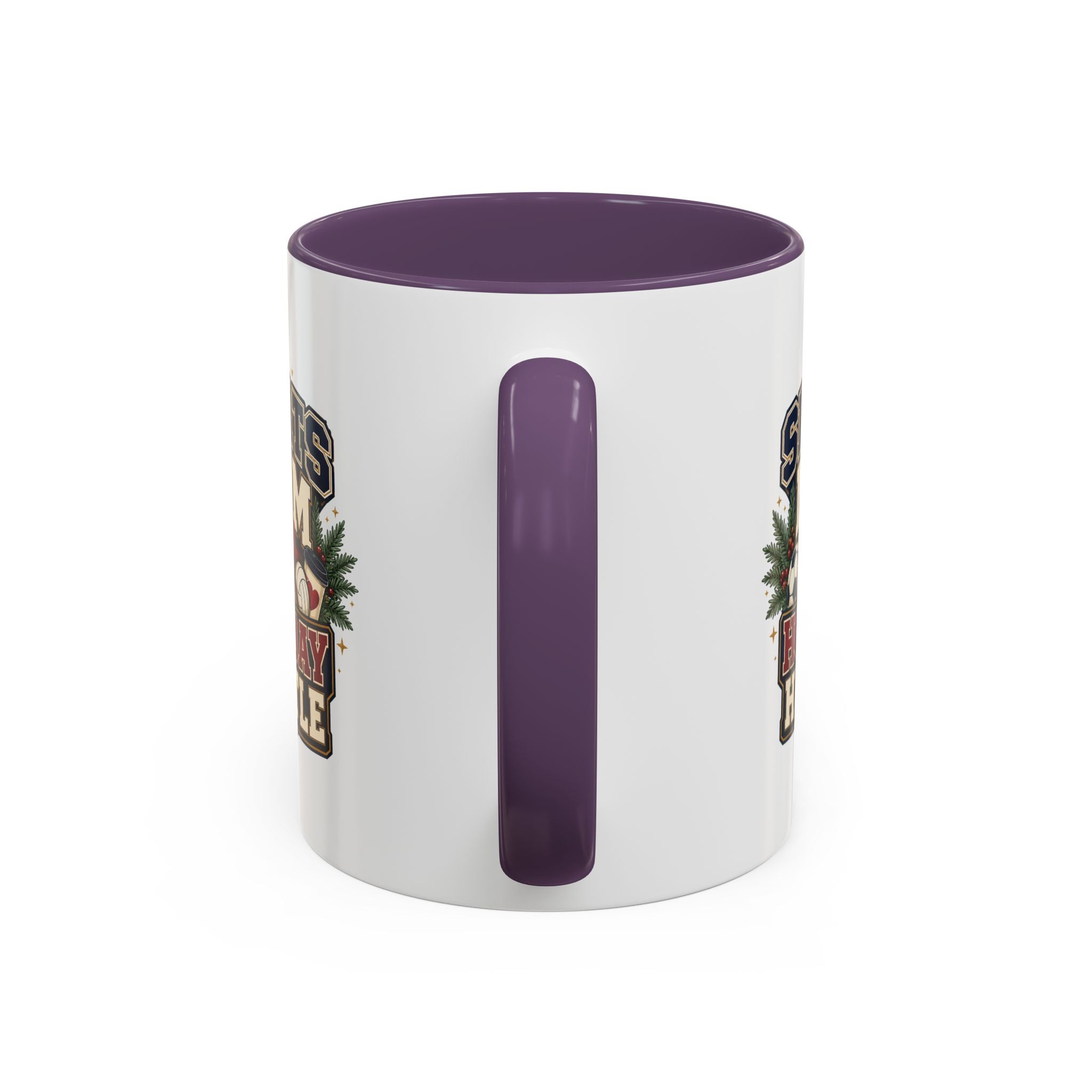 Modern Day Christmas Sports Mom Holiday Hustle Accent Coffee Mug – Christmas Sports Mom Gift
