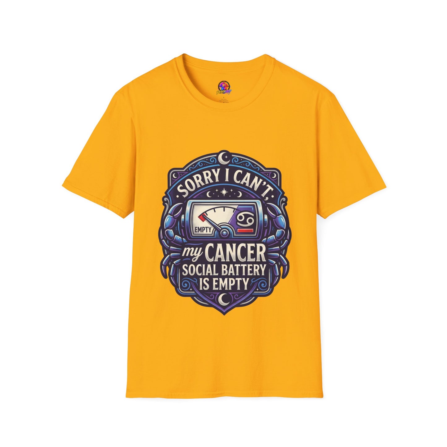 Cancer Support T-Shirt — "Sorry I Can't, My Cancer Social Battery Is Empty"