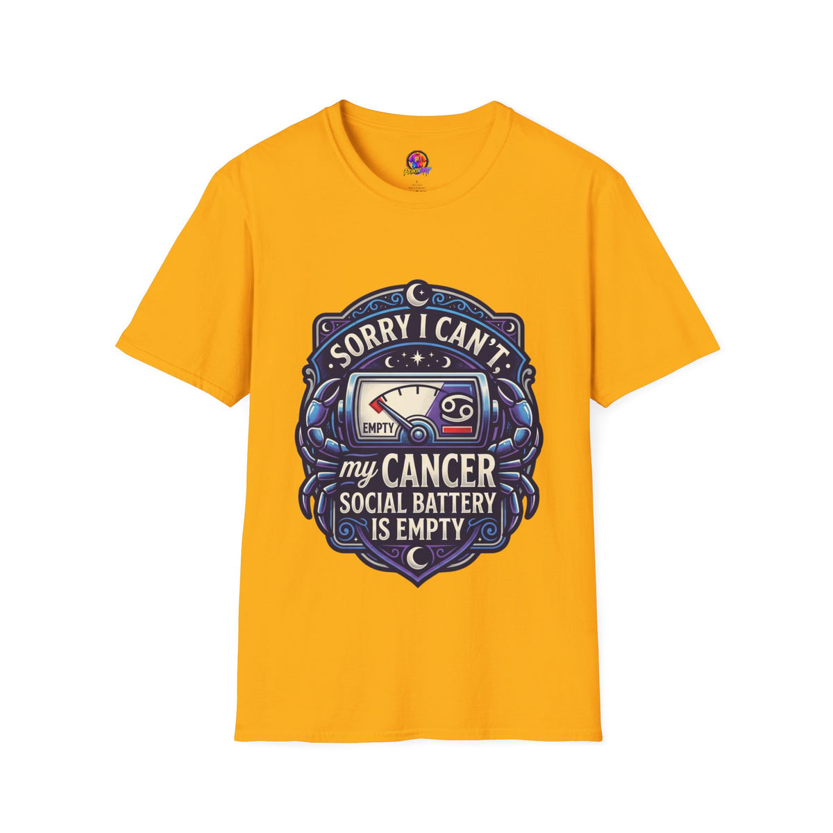 Cancer Support T-Shirt — "Sorry I Can't, My Cancer Social Battery Is Empty"