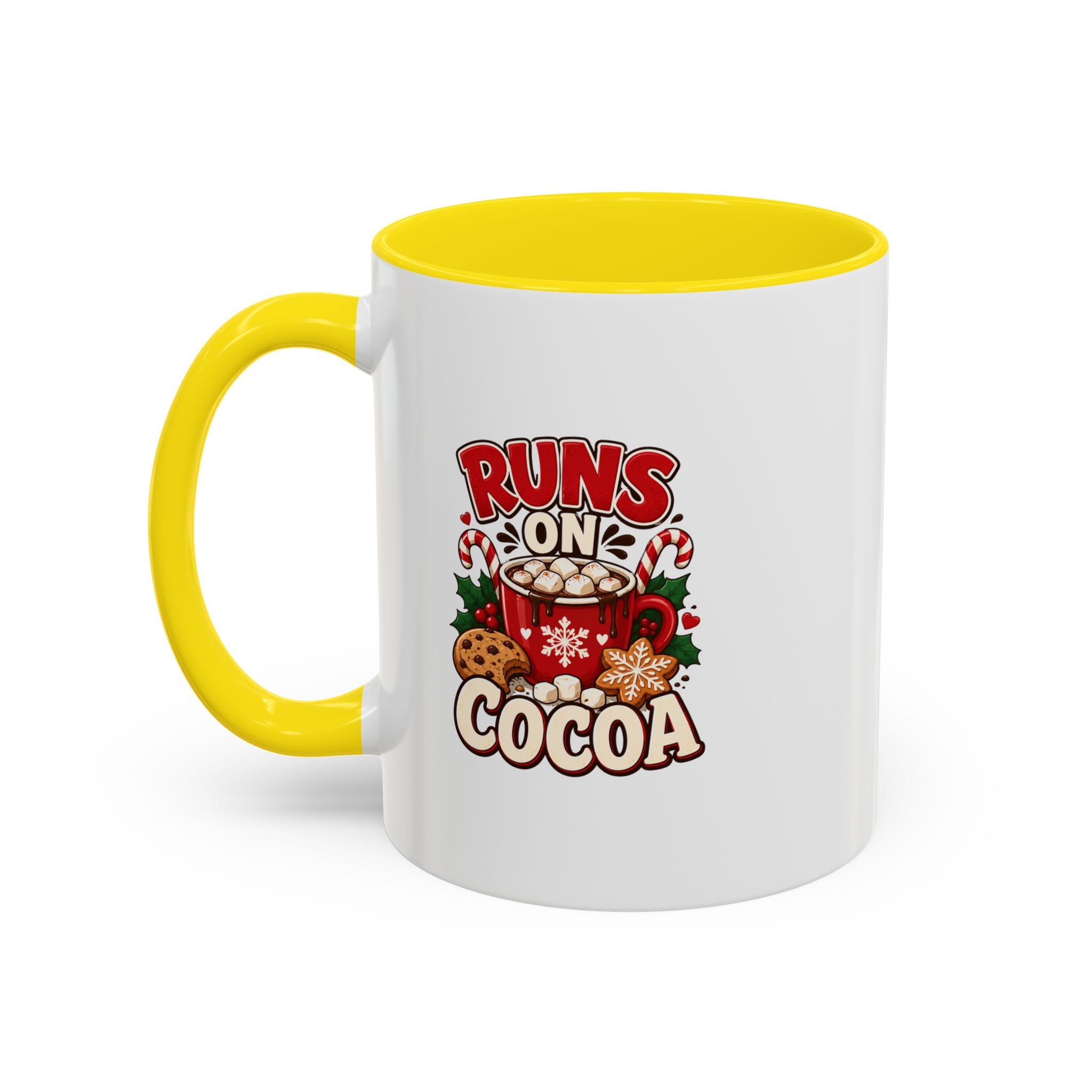 Runs on Cocoa Accent Coffee Mug — Holiday Hot Cocoa Gift